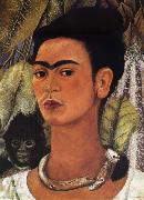 Frida Kahlo Self-Portrait with Monkey painting